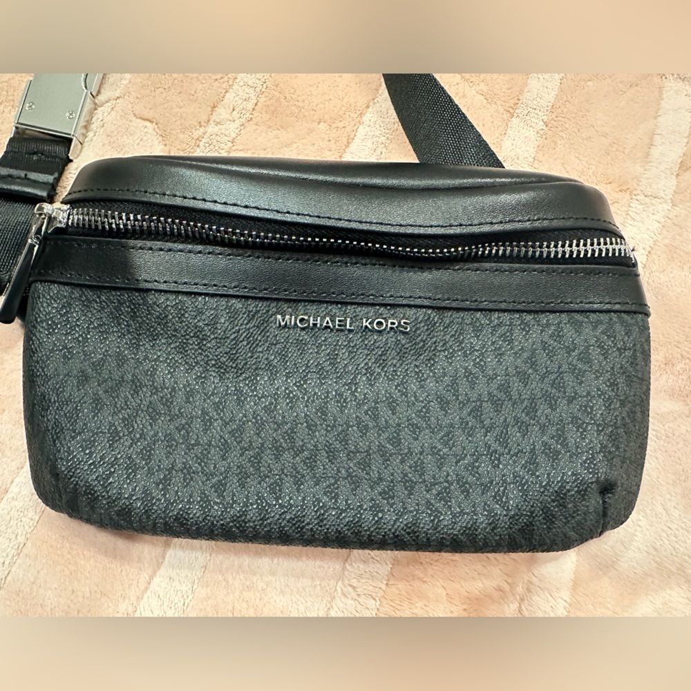 Michael Kors Black Logo Monogram Belt Bag